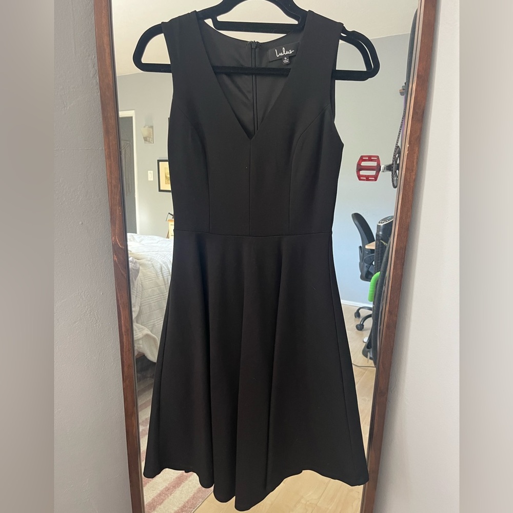 Lulus Bon Appetit Black Skater Dress